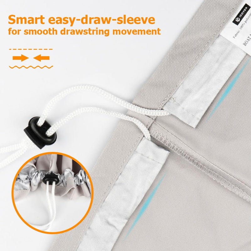 iCOVER Outboard Motor Cover Heavy Duty 600D Waterproof Engine Hood Covers, 25" DX15 WX19 H - Image 4